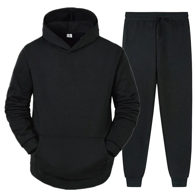 Men's Tracksuit Daily Casual Hooded Sweatshirt+Pants 2 Piece