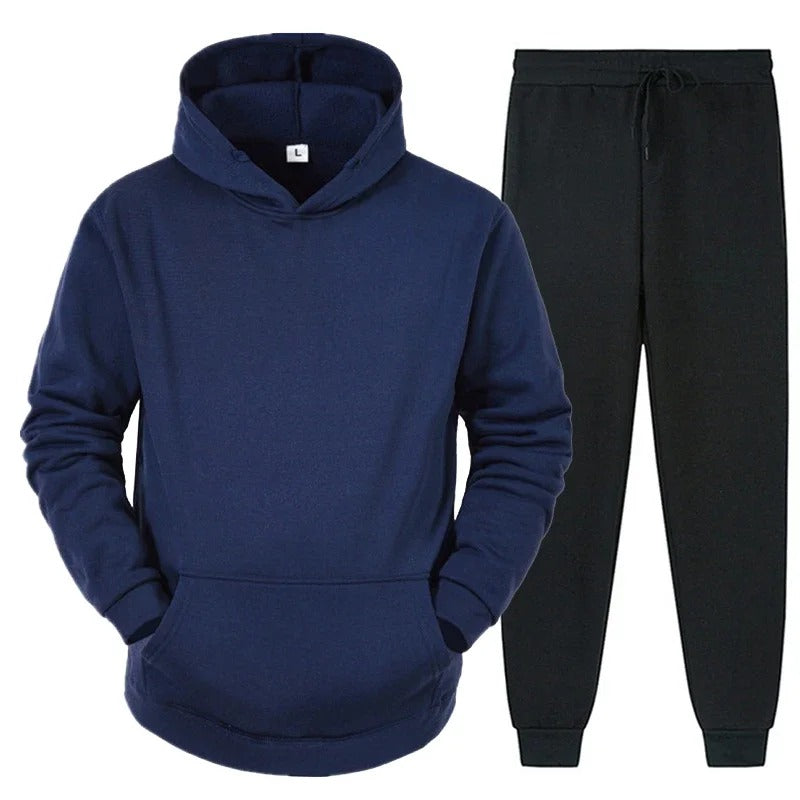 Men's Tracksuit Daily Casual Hooded Sweatshirt+Pants 2 Piece