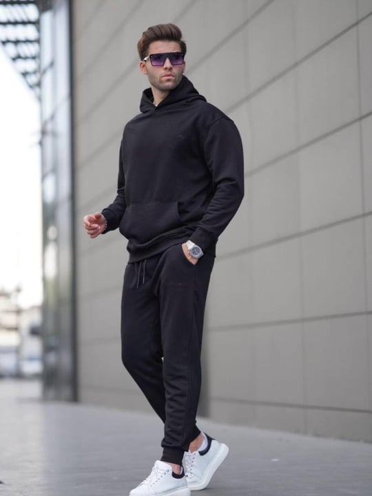 Men's Tracksuit Daily Casual Hooded Sweatshirt+Pants 2 Piece